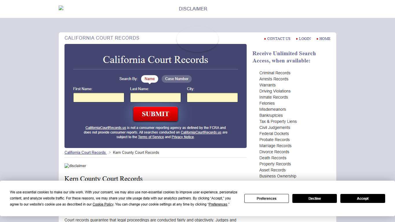 Kern County Court Records | CaliforniaCourtRecords.us