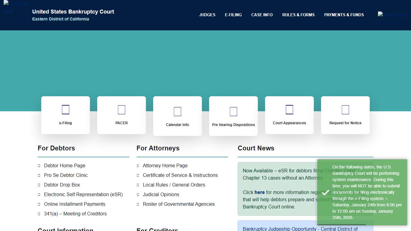 United States Bankruptcy Court - Eastern District of California