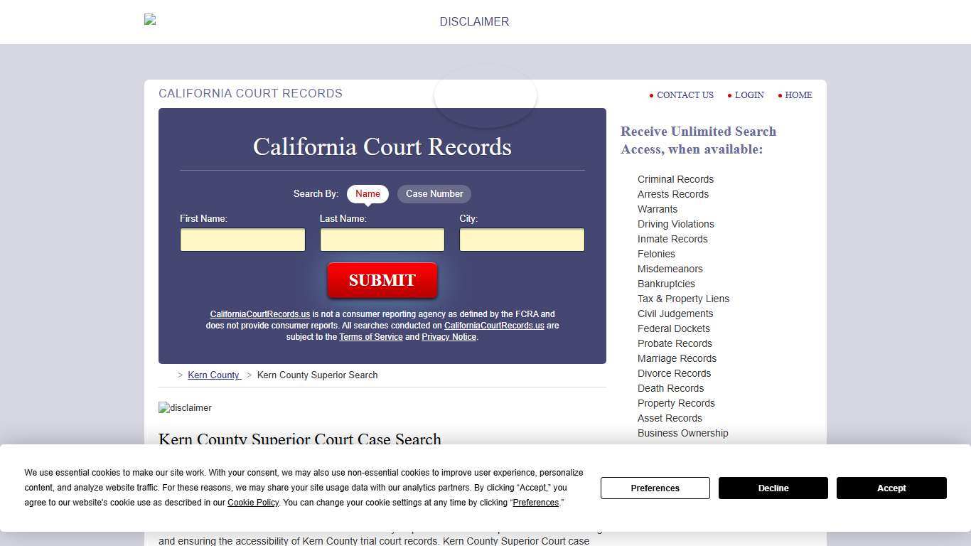 Kern County Superior Court Records | CaliforniaCourtRecords.us